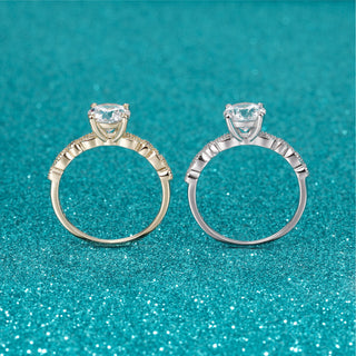 1.2CT Round Cut Zircon S925 Sterling Silver Ring Romantic Engagement Anniversary Wedding Fine Jewelry for Women