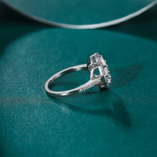 Fine Jewelry Wedding Rings Luxury Four Leaf Clover Cubic Zirconia Engagement S925 Sterling Silver Ring for Women Girl