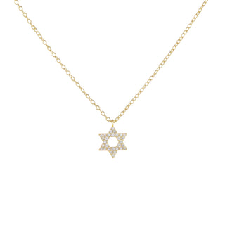 Fine Jewellery Wholesale 18K Gold Plated Star of David S925 Sterling Silver Necklace with Zircon for Women Anniversary