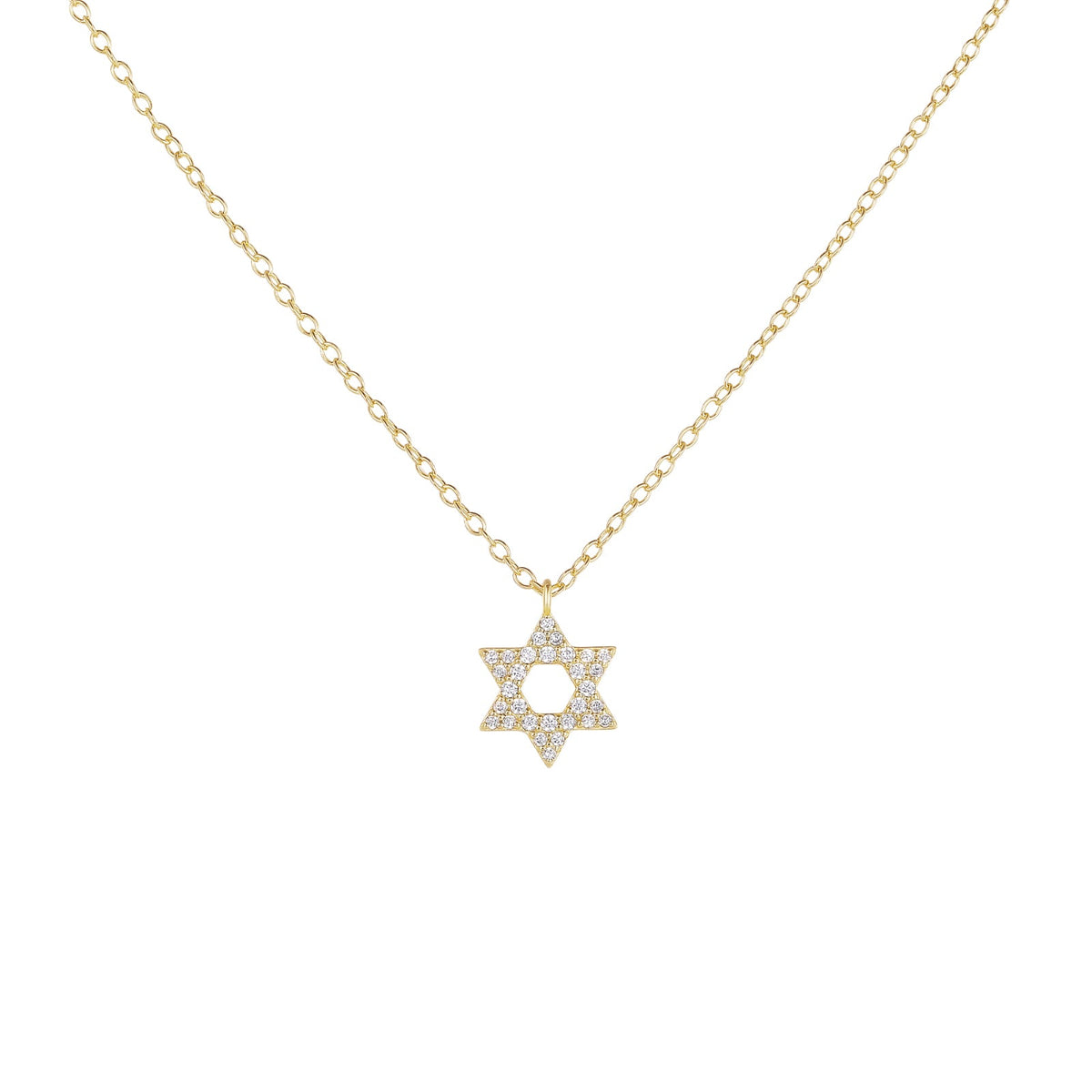 Fine Jewellery Wholesale 18K Gold Plated Star of David S925 Sterling Silver Necklace with Zircon for Women Anniversary