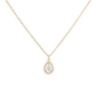 Fine Jewelry Pear Cut Zircon 925 Sterling Silver Pendant Necklace for Women Wedding Birthday Gift