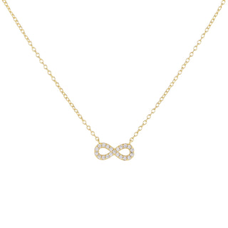 Fine Jewellery Simple Style 8 Shaped 925 Sterling Silver Necklace with Zircon for Women Party Anniversary Gifts