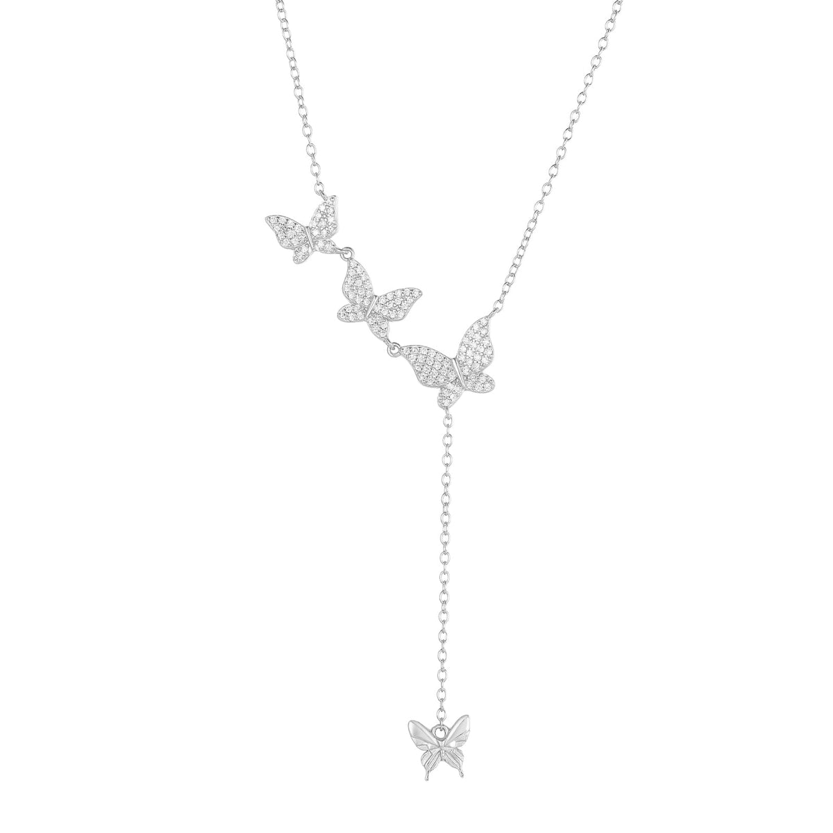 Fine Jewellery Wholesale Butterfly S925 Sterling Silver Pendant Necklace for Women Girl Anniversary Engagement