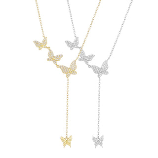 Fine Jewellery Wholesale Butterfly S925 Sterling Silver Pendant Necklace for Women Girl Anniversary Engagement