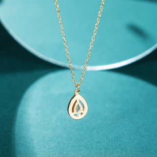 Fine Jewelry Pear Cut Zircon 925 Sterling Silver Pendant Necklace for Women Wedding Birthday Gift