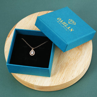 Fine Jewelry Pear Cut Zircon 925 Sterling Silver Pendant Necklace for Women Wedding Birthday Gift