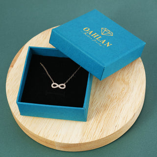 Fine Jewellery Simple Style 8 Shaped 925 Sterling Silver Necklace with Zircon for Women Party Anniversary Gifts