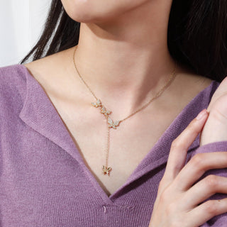 Fine Jewellery Wholesale Butterfly S925 Sterling Silver Pendant Necklace for Women Girl Anniversary Engagement