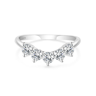 Fine Jewellery Wholesale 0.5ct Round Cut VVS1 925 Sterling Silver Moissanite Rings for Women Wedding Engagement
