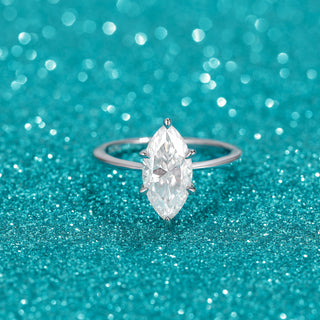 Fine Jewellery 2ct Marquise Cut Moissanite 925 Sterling Silver Ring for Women Anniversary Engagement Wedding