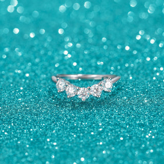 Fine Jewellery Wholesale 0.5ct Round Cut VVS1 925 Sterling Silver Moissanite Rings for Women Wedding Engagement