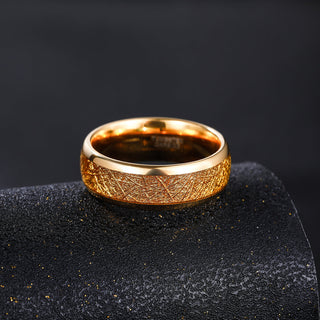 Men's 8mm Gold Plated Tungsten Carbide Ring Classic Style Fashion Jewelry for Engagement Anniversary Wedding Gift