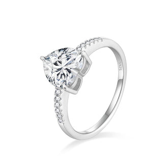 Wholesale Fashion Jewelry 2CT Heart Shape Pink and White Cubic Zirconia 925 Sterling Silver Rings for Women Engagement