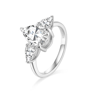 Fine Jewelry 2ct Pear Cut VVS1 D 925 Sterling Silver Eternity Moissanite Engagement Ring Promise Wedding Band for Women