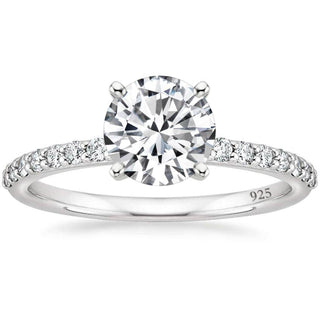 925 Silver Round Cut 1.2 CT Moissanite Engagement Ring