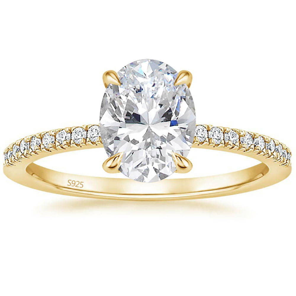 3.5CT 925 Silver Engagement Oval Cut Moissanite Ring