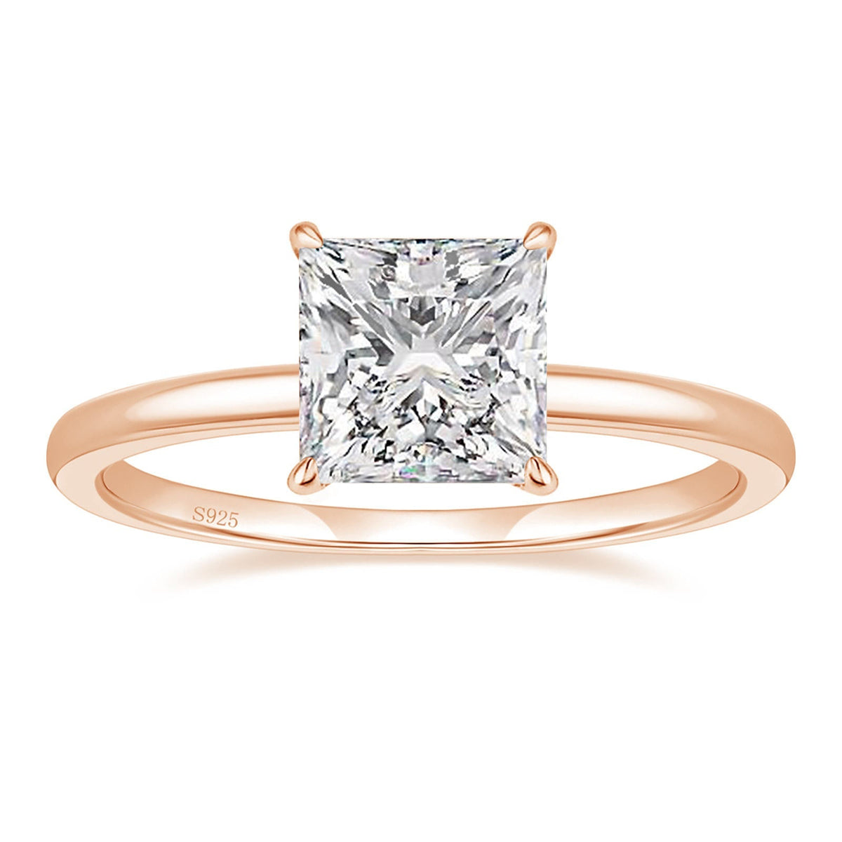 2ct Princess Cut Solitaire Moissanite Engagement Ring