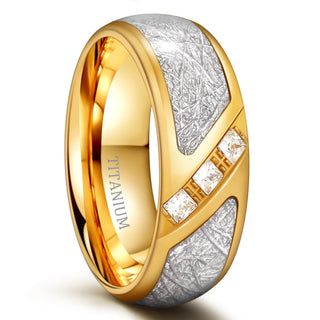 Man Engagement Wedding Ring Anniversary Gift 8mm Wide Titanium Ring Inlay CZ Fashion Jewelry Size 7-12 Dropshipping