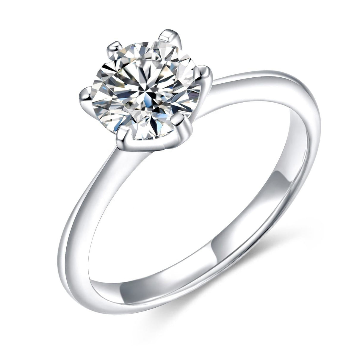 925 1CT Moissanite Sterling Silver Engagement Ring