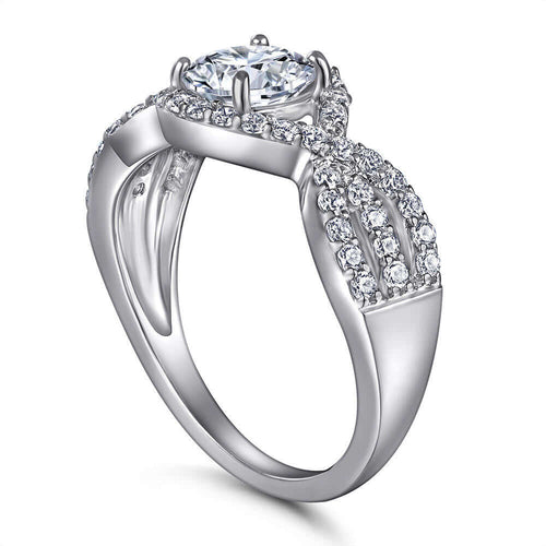 0.8Ct Engagement Ring 925 Sterling Silver Women Round Cubic Zirconia Ring Wholesale