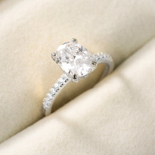 3.5CT 925 Silver Engagement Oval Cut Moissanite Ring