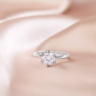 925 1CT Moissanite Sterling Silver Engagement Ring