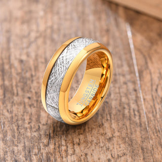 Customized 8mm Gold Plated Tungsten Carbide Embossed Ring Men Wedding Band Wholesale