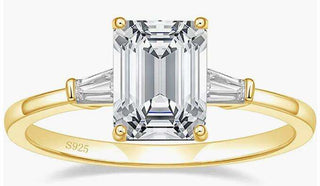 3.5CT Emerald Cut Moissanite Engagement Ring