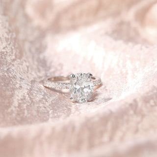 3.5CT 925 Silver Engagement Oval Cut Moissanite Ring