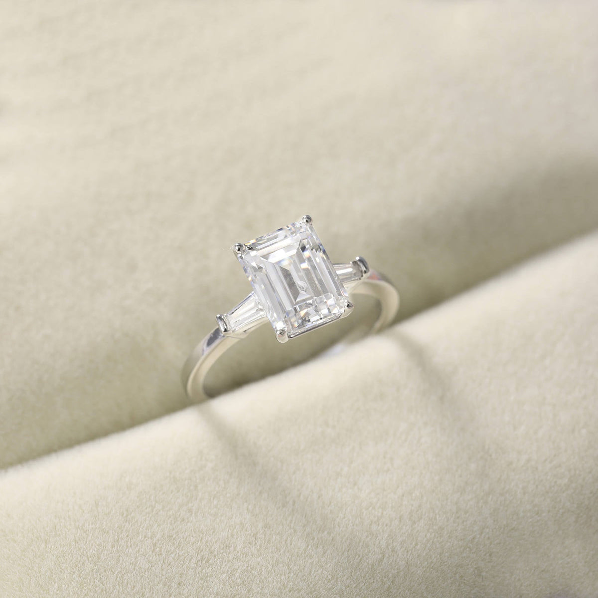 3.5CT Emerald Cut Moissanite Engagement Ring
