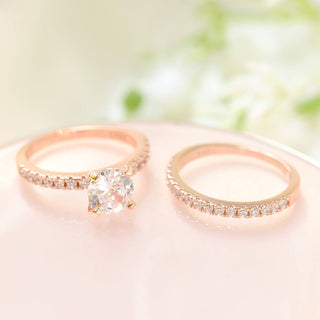 3 Carat Round Cut s925 D Grade Moissanite Wedding Ring Sets