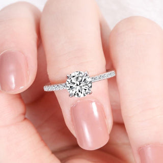 925 Silver Round Cut 1.2 CT Moissanite Engagement Ring