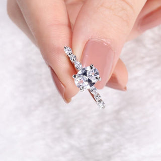 925 Silver 3.5 Ct Oval Cut Moissanite Engagement Ring