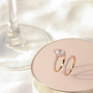 3 ct Pear Cut 925 Sterling Silver Moissanite Bridal Set