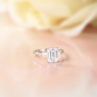 3.5CT Emerald Cut Moissanite Engagement Ring