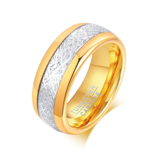 Customized 8mm Gold Plated Tungsten Carbide Embossed Ring Men Wedding Band Wholesale