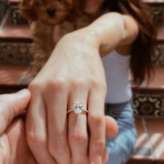 3.5CT 925 Silver Engagement Oval Cut Moissanite Ring