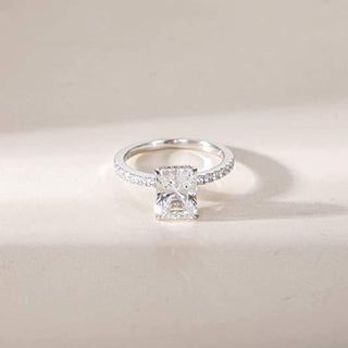 3CT Radiant Cut Sterling Silver Engagement Moissanite Ring
