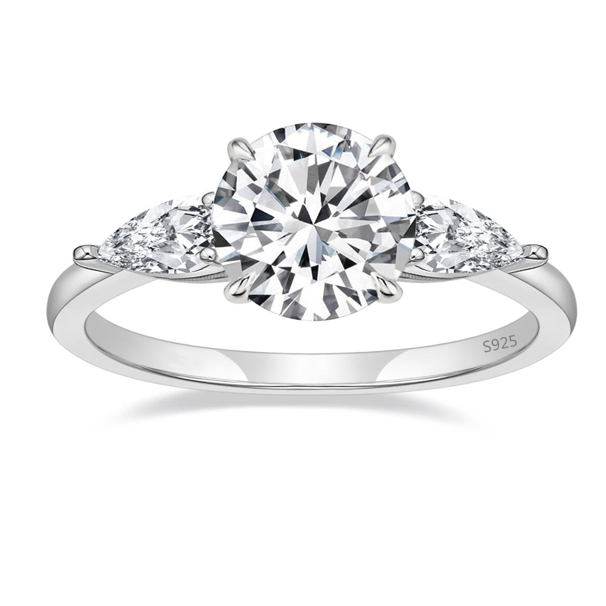 2ct Moissanite Rings 925 Sterling Silver for Engagement