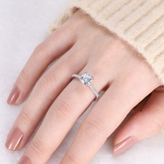 925 Silver Round Cut 1.2 CT Moissanite Engagement Ring