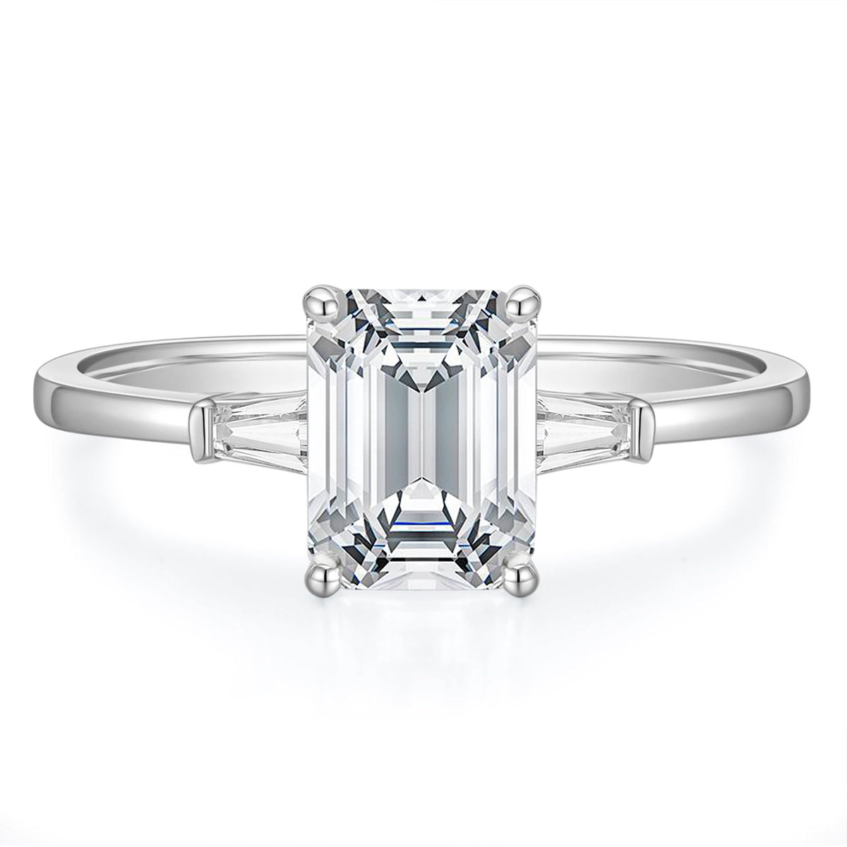3.5CT Emerald Cut Moissanite Engagement Ring