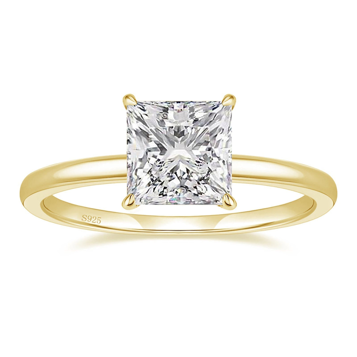 2ct Princess Cut Solitaire Moissanite Engagement Ring