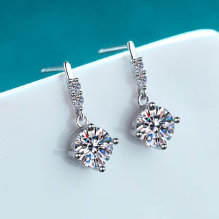 1ct Moissanite Diamond Round Cut Four Claws Stud Earrings 925 Sterling Silver Earrings For Women Hypoallergenic
