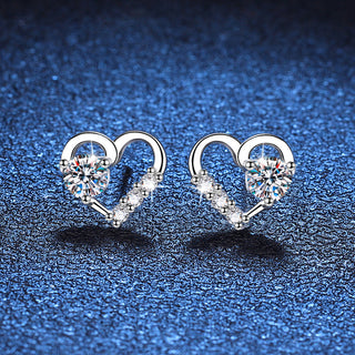 4mm Cubic Zirconia Round Cut Love Stud Earrings 925 Sterling Silver Earrings For Women Hypoallergenic Fine Jewelry