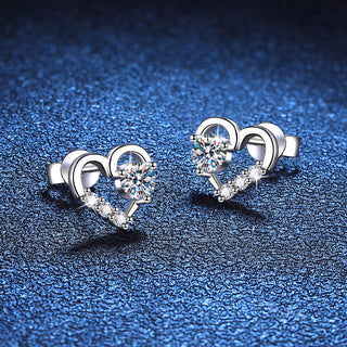 4mm Cubic Zirconia Round Cut Love Stud Earrings 925 Sterling Silver Earrings For Women Hypoallergenic Fine Jewelry