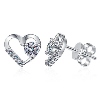 4mm Cubic Zirconia Round Cut Love Stud Earrings 925 Sterling Silver Earrings For Women Hypoallergenic Fine Jewelry