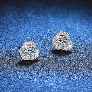 Fine Jewelry 1CT Round Cut D Grade VVS1 Moissanite Diamond Stud Earrings 925 Sterling Silver Earrings For Women