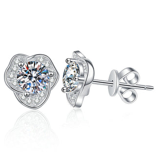 Fine Jewelry 1CT Round Cut D Grade VVS1 Moissanite Diamond Stud Earrings 925 Sterling Silver Earrings For Women