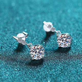 1ct Moissanite Diamond Round Cut Four Claws Stud Earrings 925 Sterling Silver Earrings For Women Hypoallergenic