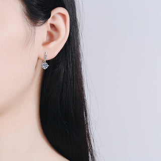 Cubic Zirconia Round Cut Four Claws Stud Earrings 925 Sterling Silver Earrings For Women